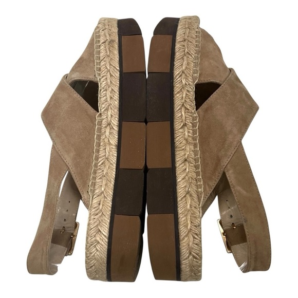 Paloma Barcelo Lynde Tan Suede Jute Espadrille Two Tone Platform Sandal Women 38 - Picture 10 of 16